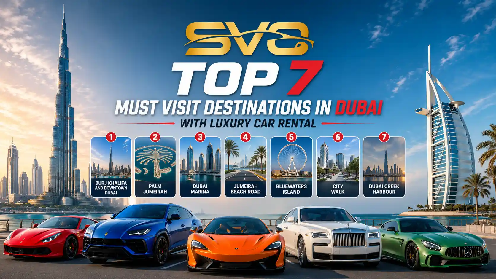 Top 7 Must Visit Destinations in Dubai with Luxury Car Rental 